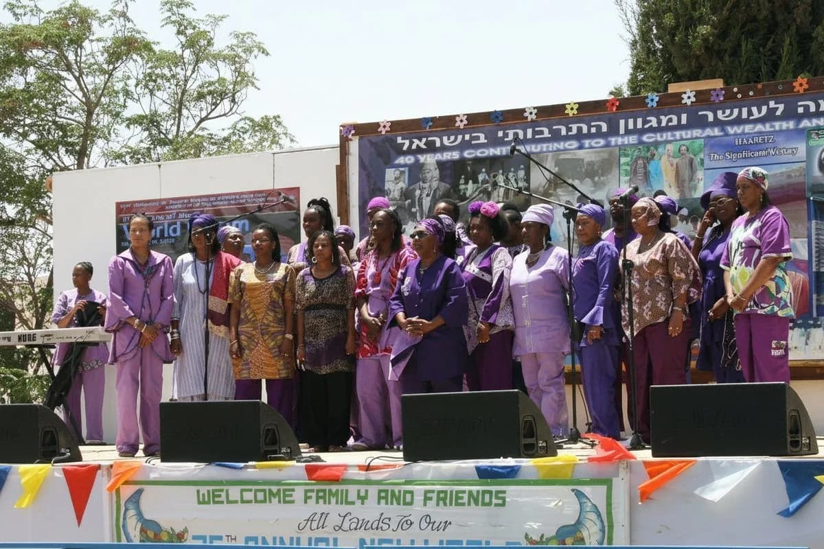 Village of Peace community choir on stage